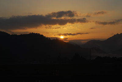 久しぶり？の夕陽です。