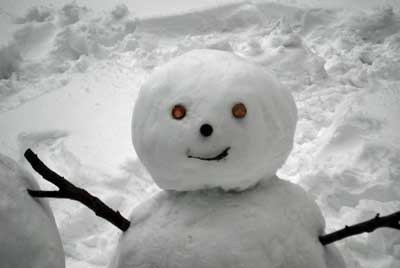 久しぶりに娘たちが雪で遊んでいました。
