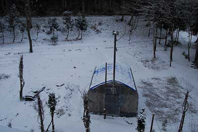 雪は、うっすらとしか降りませんでした。