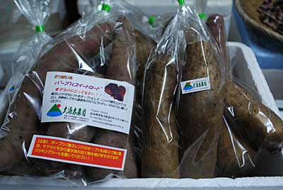「短径自然薯」と紫芋の「パープルスイートロード」も出品準備をしました。