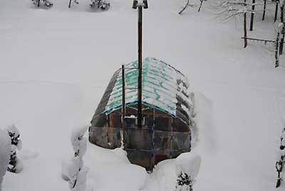 除雪作業前のハウスです。