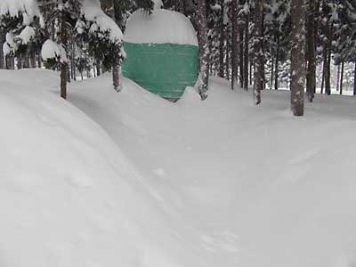 雪室の保管箱は完全に雪の下になりました。