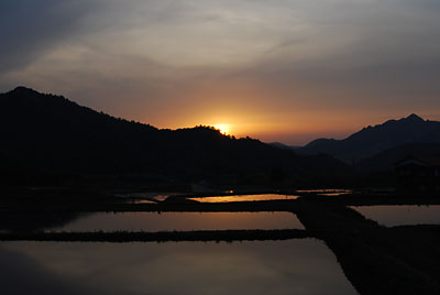 今日も夕陽がきれいでした。