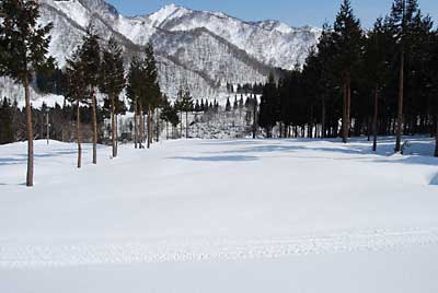 畑にはまだ雪が２ｍくらい積もっています。