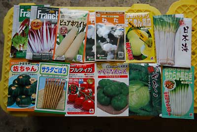 野菜類は、カボチャ、ネギ、ホワイトスイートコーン、チコリなどなど盛りだくさん用意しました。