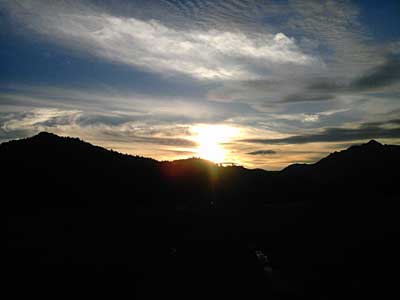 帰り際にきれいな夕陽を観ることが出来ました。