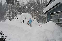 子供たちは、雪が降って大喜びです
