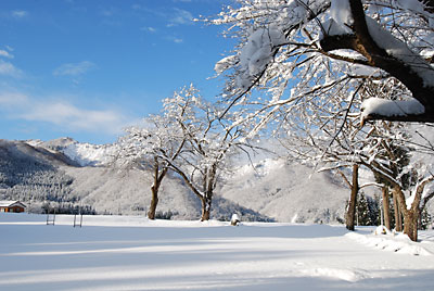 雪原と青空