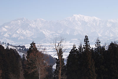 巻機山が真っ白できれいでした