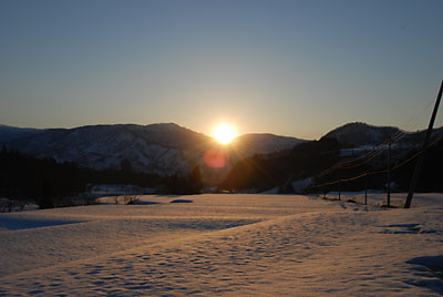 オレンジ色の夕日がきれいでした。