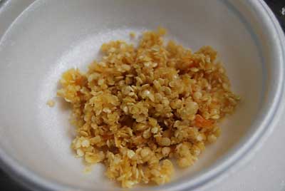 綿と種をミキサーで粉砕しました。