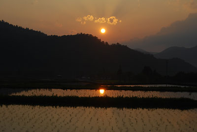 今日も夕陽がきれいでした。