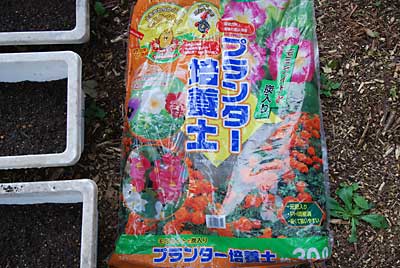 土は、市販の「プランター培養土」を使いました。