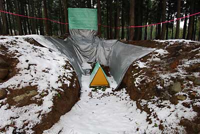 雪室は、まだ雪がほとんどありません。