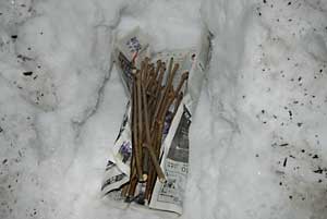 雪中貯蔵の実験